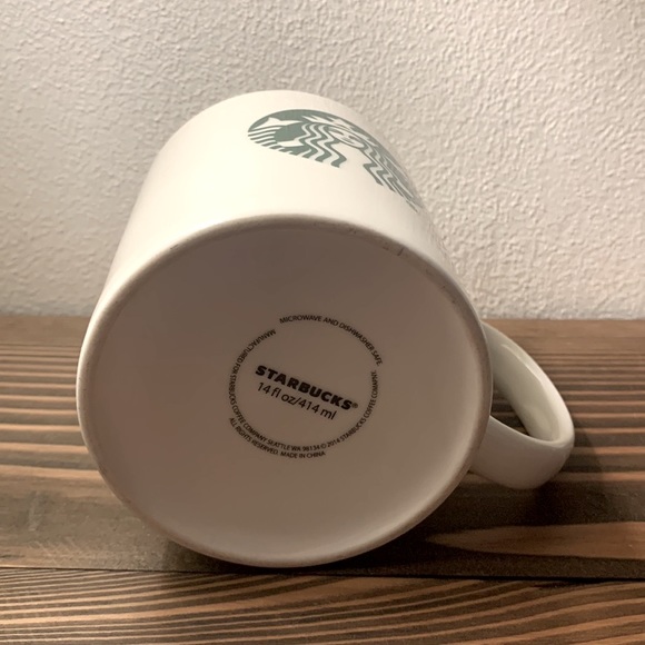 2014 Starbucks White Coffee Mug 14 fl oz., Iconic Green Mermaid Siren Logo - Picture 6 of 12